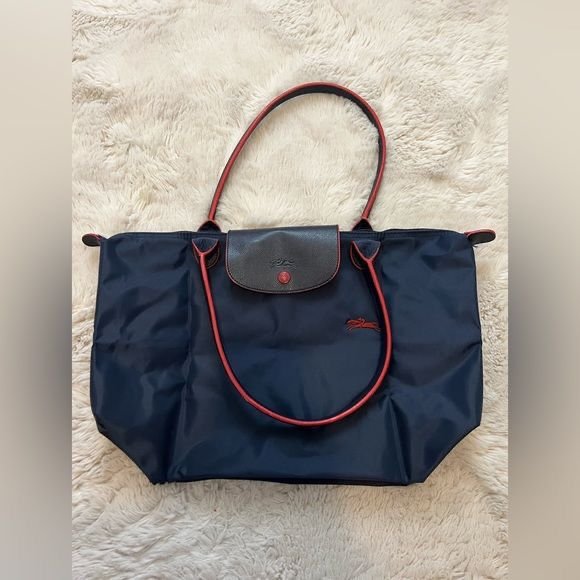 LONG CHAMP Navy with red