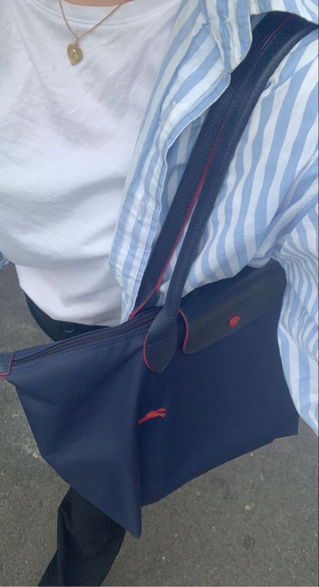 LONG CHAMP Navy with red - Image 6