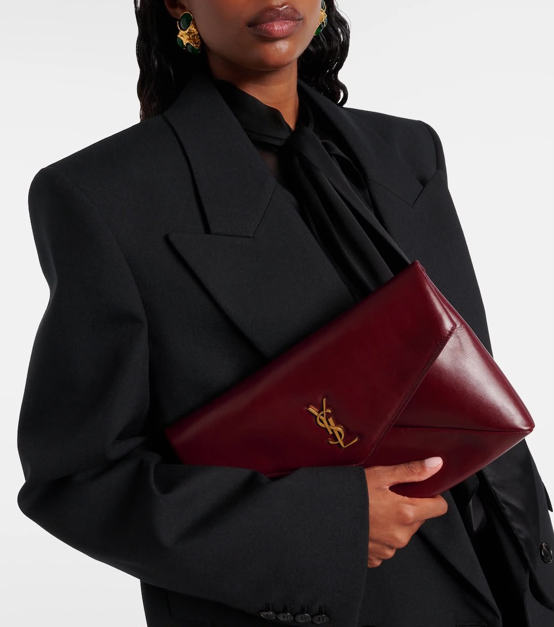 Ysl envelopes wine red clutch & cross - Image 4