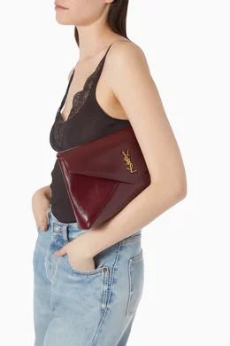 Ysl envelopes wine red clutch & cross - Image 6